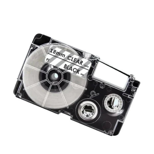 Casio XR-18X Sort tekst / Klar tape 18 mm x 8 m tape - Kompatibel