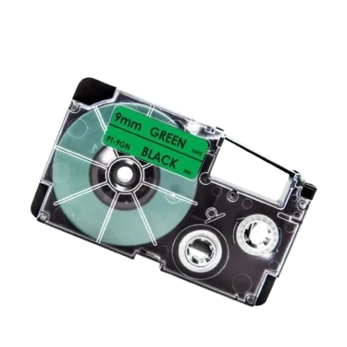 Casio XR-9GN Sort tekst / Grøn tape 9 mm x 8 m tape - Kompatibel