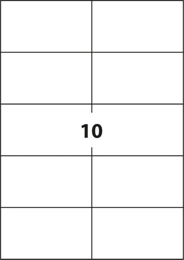 Universaletiketter 10 labels pr ark (105 x 57mm) 100 ark 1000 labels i alt