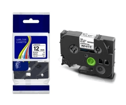 Brother TZe231 Tape sort tekst på hvid – 12mm x 8m – Uoriginal