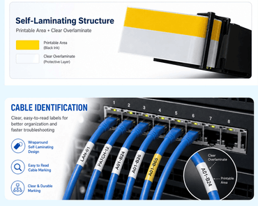 Brother TzeSL651 Selvlaminerede tape sort tekst på gul – 24mm x 8m – Uoriginal