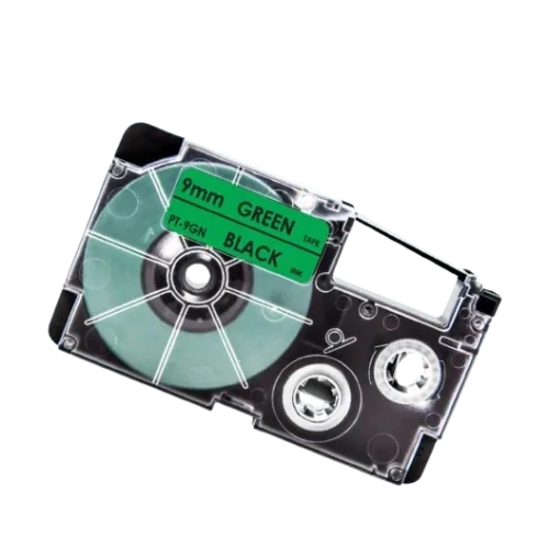 Casio XR-9GN Sort tekst / Grøn tape 9 mm x 8 m tape - Kompatibel