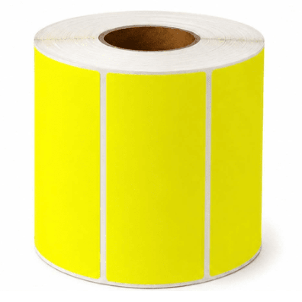 Zebra gule labels 100x50mm, 1000 labels pr rulle